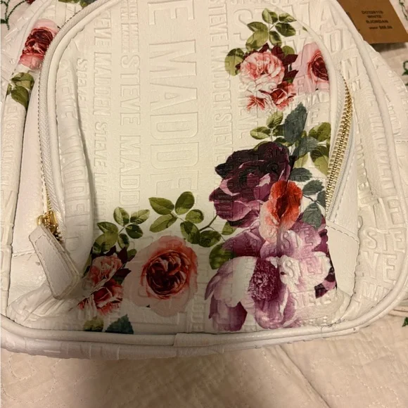 Steve Madden White and Floral Women's Backpack - Picture 2 of 10